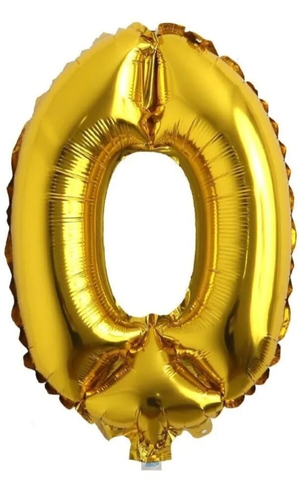 Globo Número 80cm Dorado Nº0 x5u