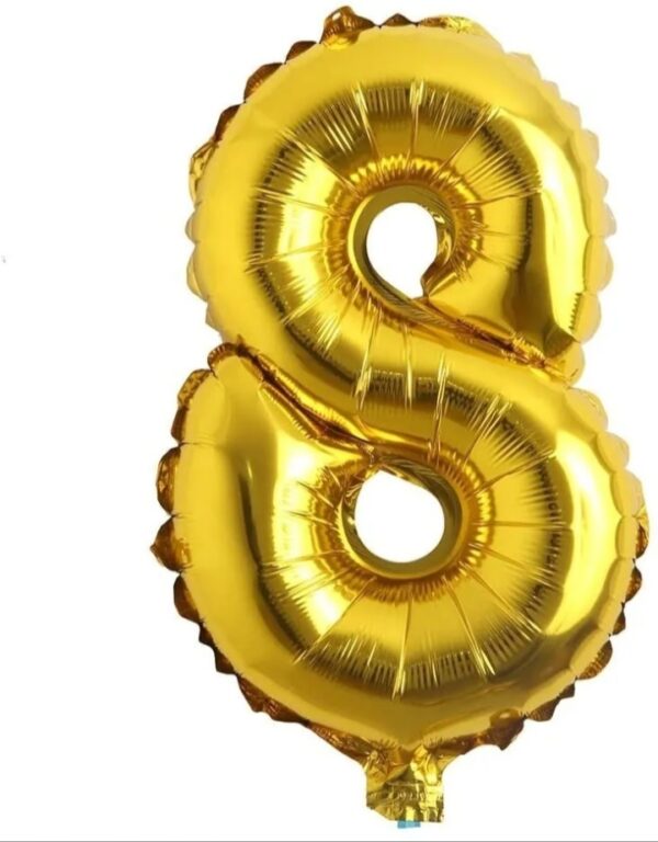 Globo Número 80cm Dorado Nº8 x5u