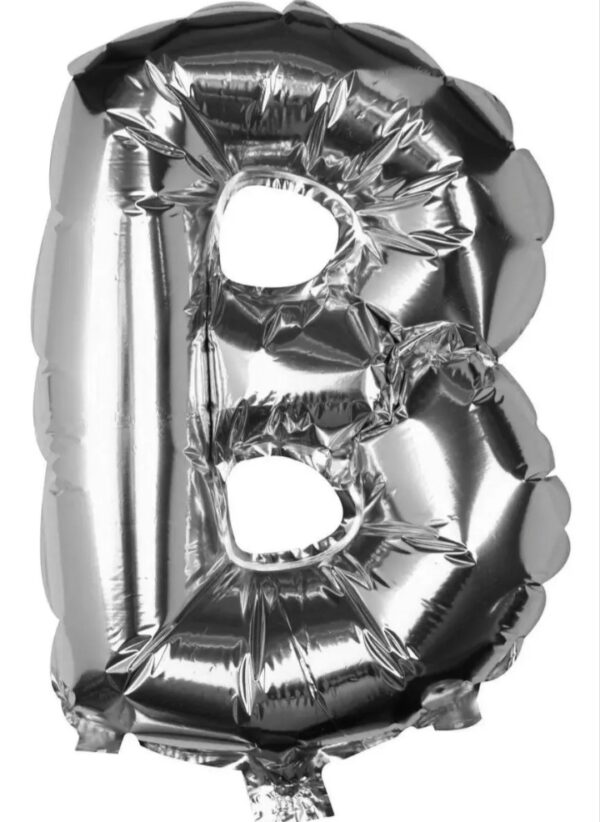 Globo Letras 40cm Plata B x5u