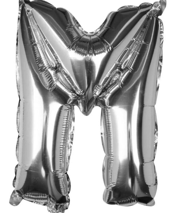 Globo Letras 40cm Plata M x5u