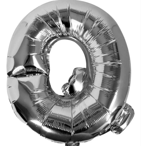 Globo Letras 40cm Plata Q x5u