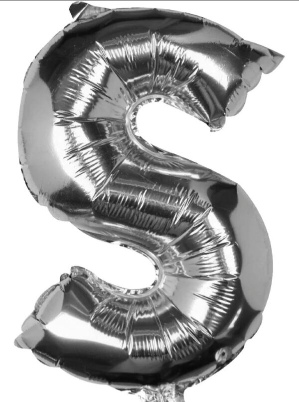 Globo Letras 40cm Plata S x5u