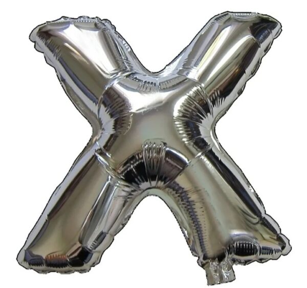Globo Letras 40cm Plata X x5u