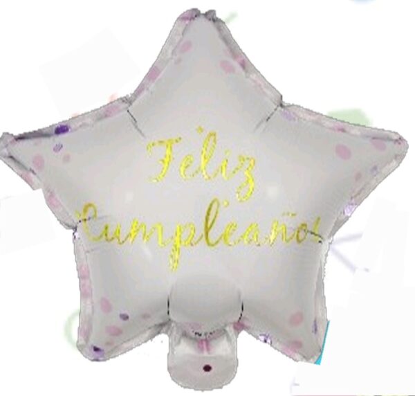 Globo FC EStrella Blanco Puntitos 23cm x10u