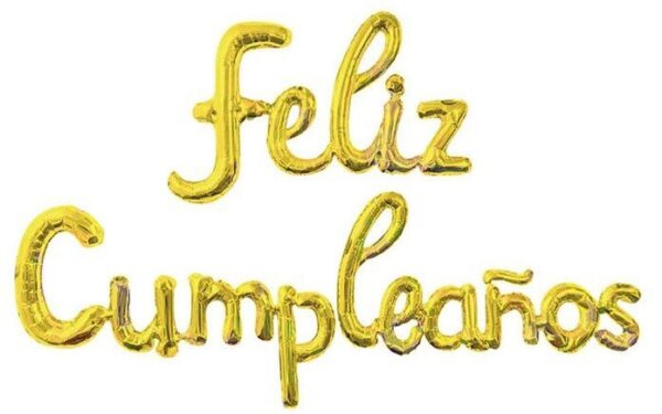 Set Feliz Cumpleaños Cursiva - Oro
