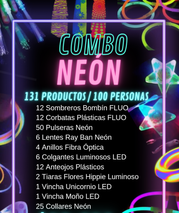 Combo Luminoso Neón / 100 personas - 131 prod
