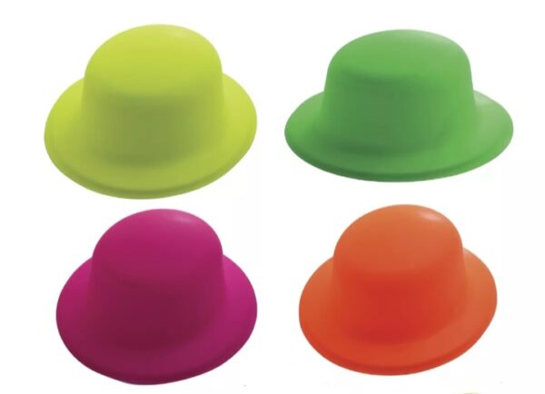 Sombrero Bombín Fluo x12u por bulto