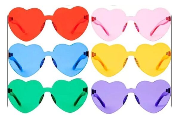 Lentes Corazón Acrílico x5u - Surtidos