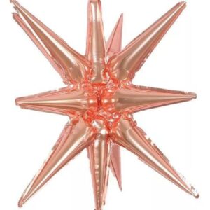 Globo Estrella Metalizado Rosa Gold 15 puntas 22" / 55cm