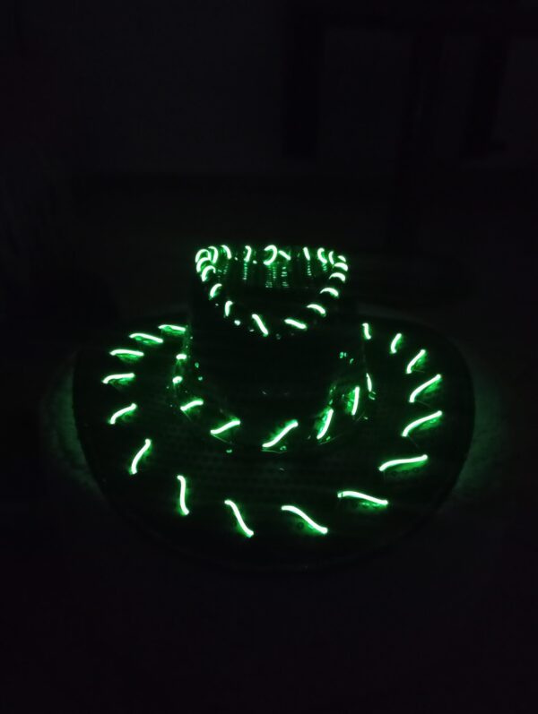 Cowboy Tela Lentejuela Hilo LED - Pila AA - Negro