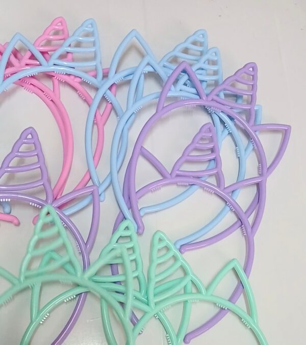 Vincha Unicornio Plástica Pastel x12u - Surtidas