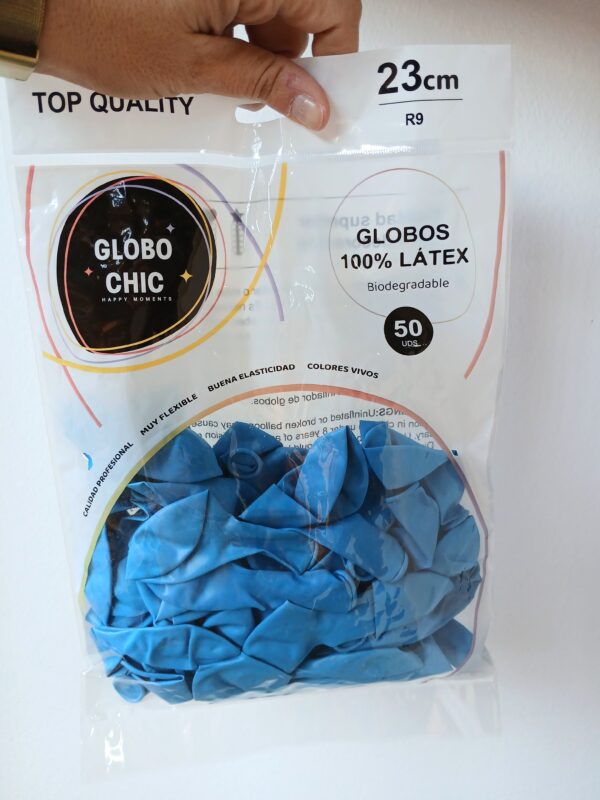 Globo Latex 23cm x 50u - Celeste