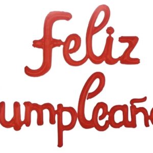 Set Feliz Cumpleaños Cursiva - Rojo