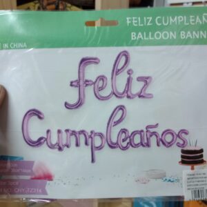 Set Feliz Cumpleaños Cursiva - Lila