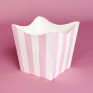 Pack x10 Pochoclera 8x7,5x9 - Rosa Rayas