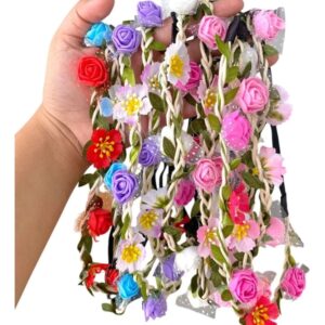 Bulto x12 Vincha Elástica de Flores