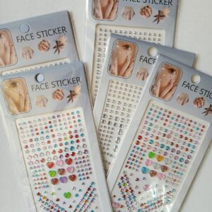 Bulto x3 Planchas Cristales Autoadhesivo Rostro / Uñas - Surtidos