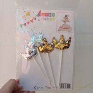 Cake Topper Corona Lentejuela