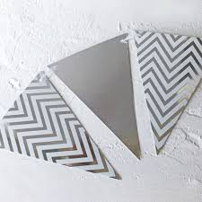 Banderín Metalizados Combinado Triangular - Plata