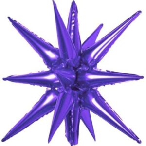 Globo Estrella Metalizado Violeta 15 puntas 22" / 55cm
