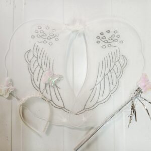 Set Ala Ángel, Vincha + Varita - Blanca