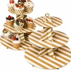 Soporte para Plato 3 Niveles - Dorado