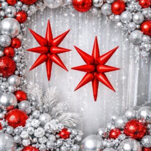 Globo Estrella Metalizado Rojo 15 puntas 22" / 55cm