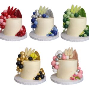 Bulto x5 Cake Topper Hojas y Esferas 23 piezas - Surtido