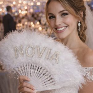 Abanico Pluma Blanca Novia