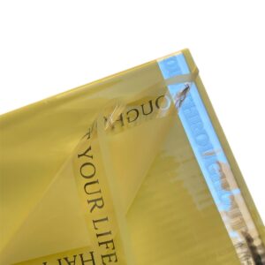 Papel Coreano Amarillo con Bordes Plateado Frase x20u 56x56cm