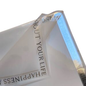 Papel Coreano Blanco con Bordes Plateado Frase x20u 56x56cm